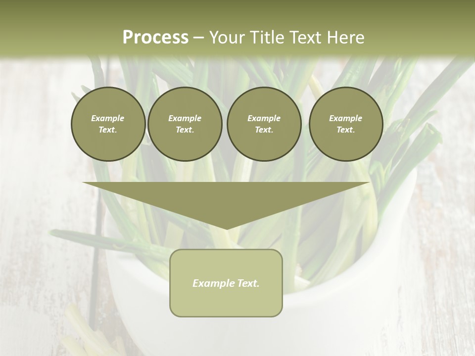 A White Bowl Filled With Green Plants On Top Of A Wooden Table PowerPoint Template