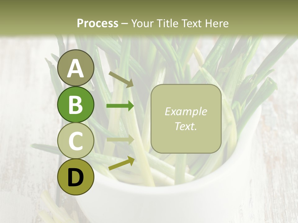 A White Bowl Filled With Green Plants On Top Of A Wooden Table PowerPoint Template