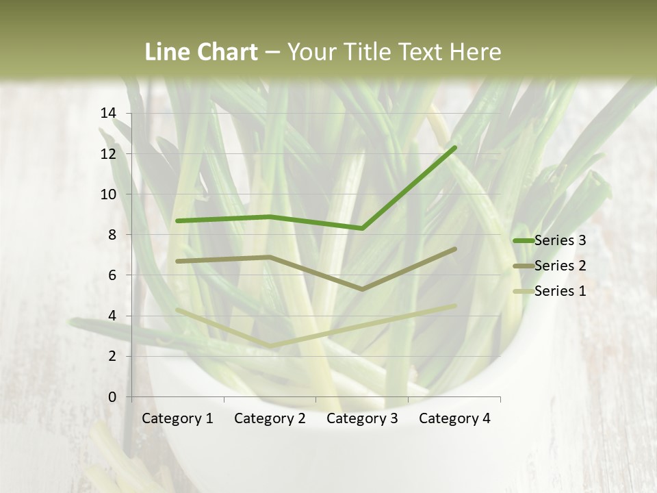 A White Bowl Filled With Green Plants On Top Of A Wooden Table PowerPoint Template