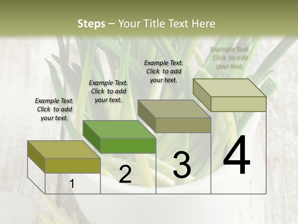 A White Bowl Filled With Green Plants On Top Of A Wooden Table PowerPoint Template
