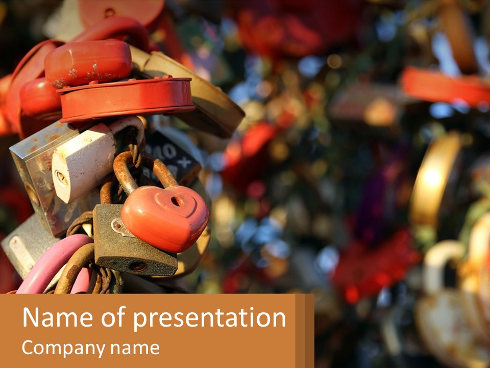 A Bunch Of Locks Are Attached To A Tree PowerPoint Template