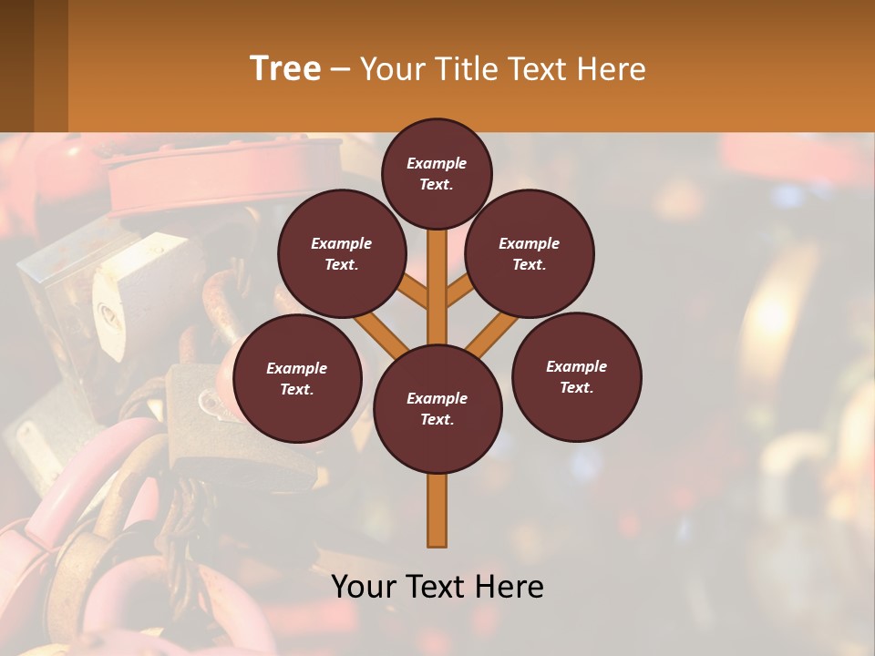 A Bunch Of Locks Are Attached To A Tree PowerPoint Template