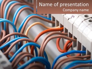 A Bunch Of Wires That Are Connected To A Wall PowerPoint Template