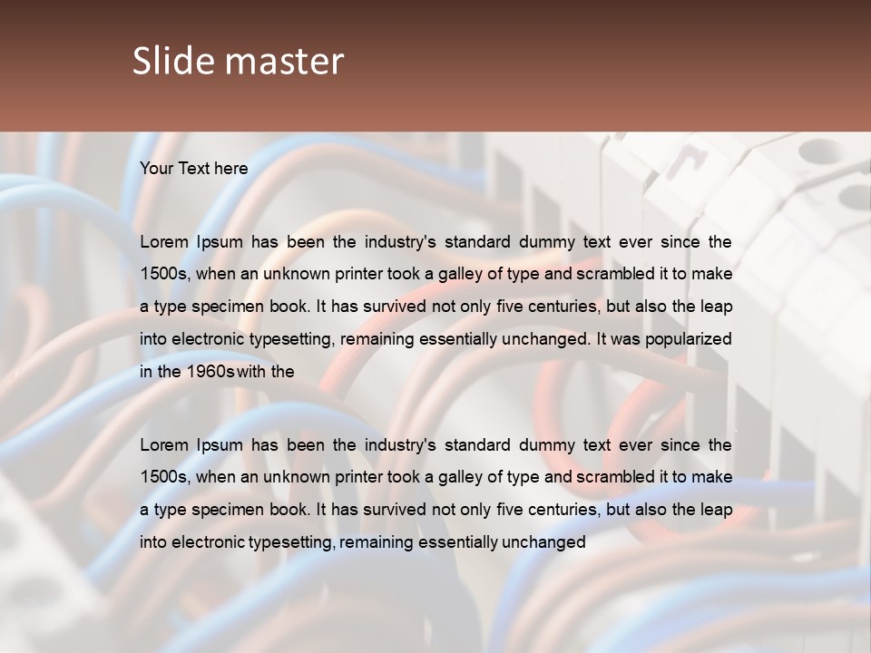 A Bunch Of Wires That Are Connected To A Wall PowerPoint Template