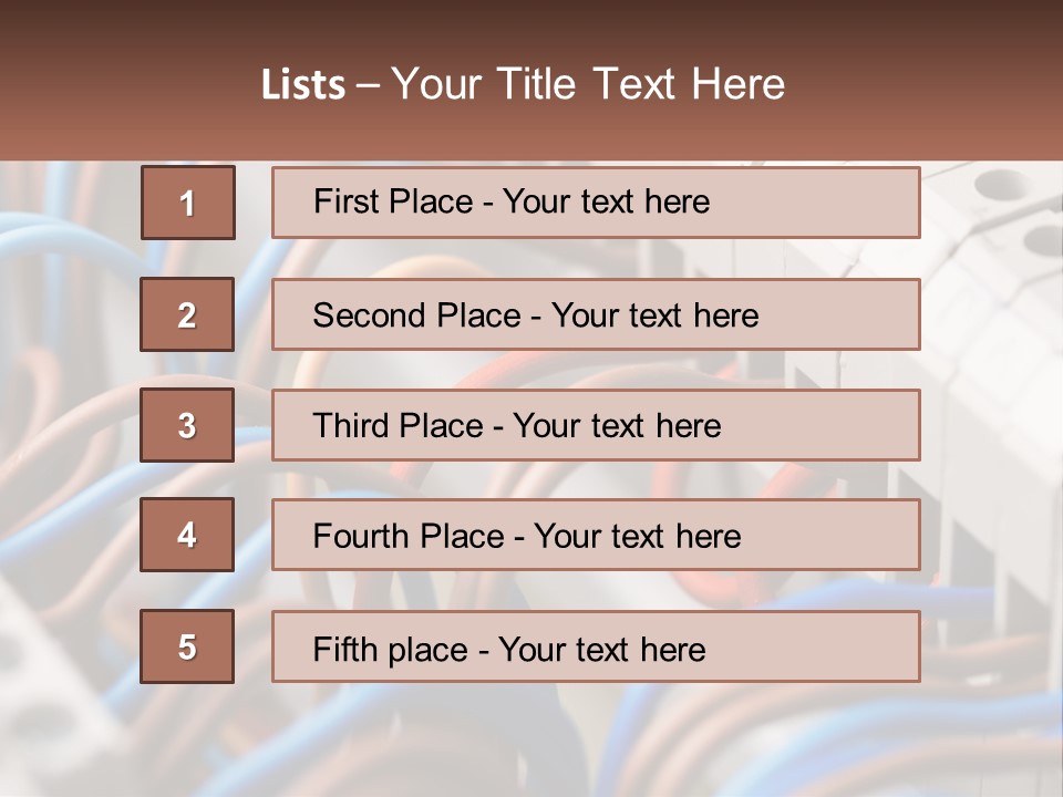 A Bunch Of Wires That Are Connected To A Wall PowerPoint Template