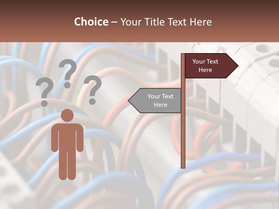 A Bunch Of Wires That Are Connected To A Wall PowerPoint Template