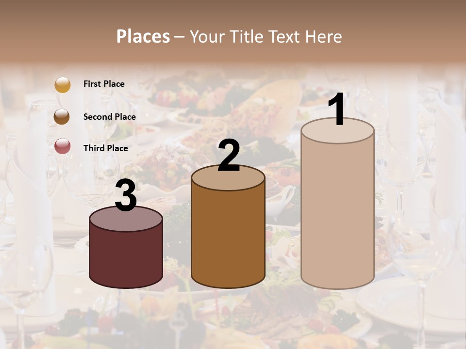 A Long Table With Many Plates Of Food On It PowerPoint Template