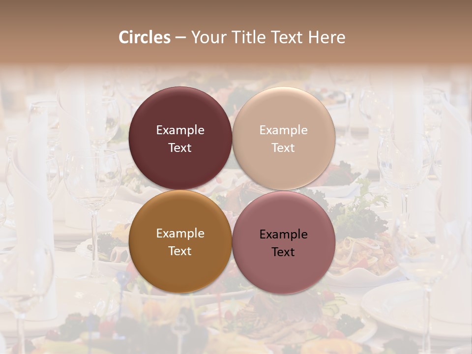 A Long Table With Many Plates Of Food On It PowerPoint Template