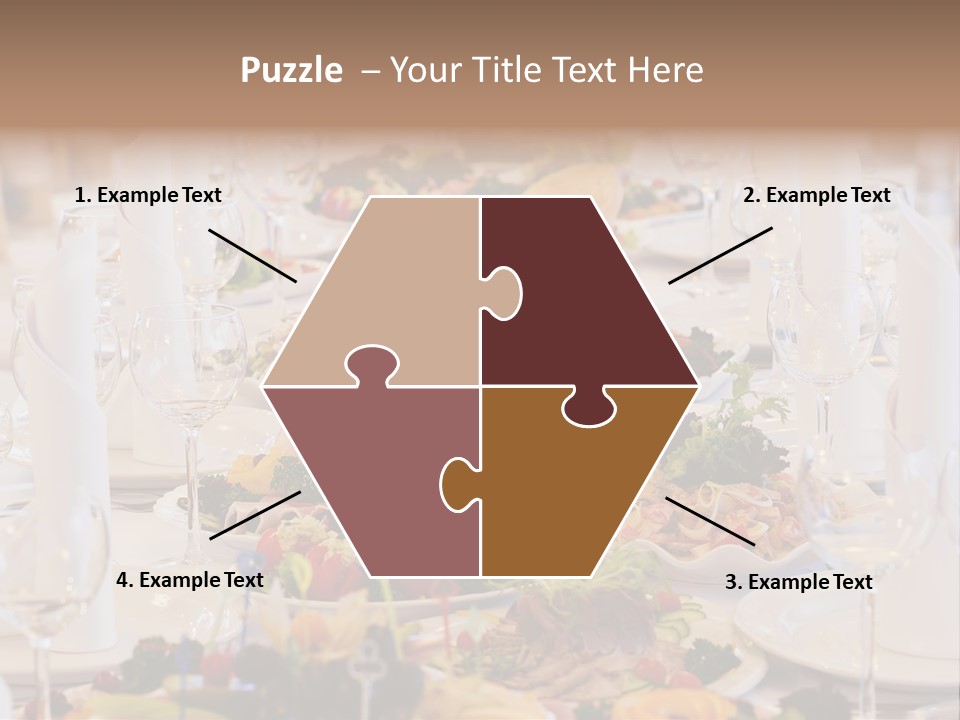 A Long Table With Many Plates Of Food On It PowerPoint Template