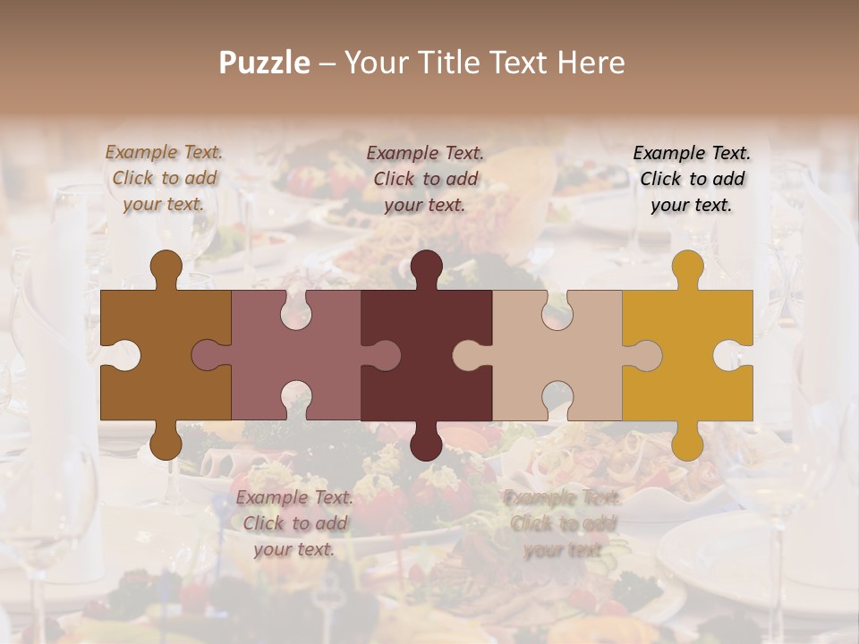 A Long Table With Many Plates Of Food On It PowerPoint Template