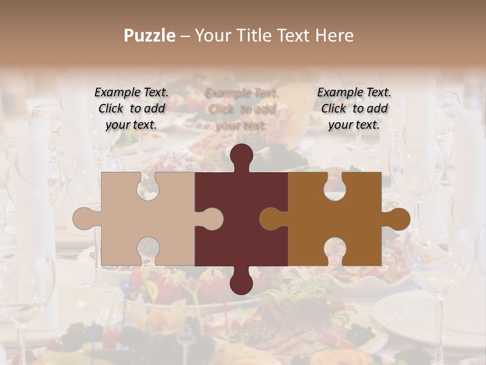 A Long Table With Many Plates Of Food On It PowerPoint Template