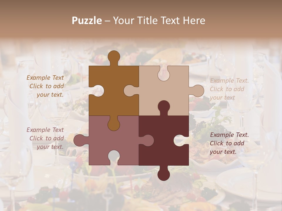 A Long Table With Many Plates Of Food On It PowerPoint Template