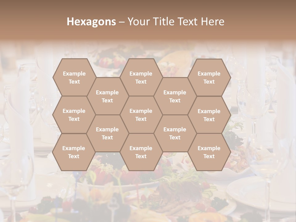 A Long Table With Many Plates Of Food On It PowerPoint Template