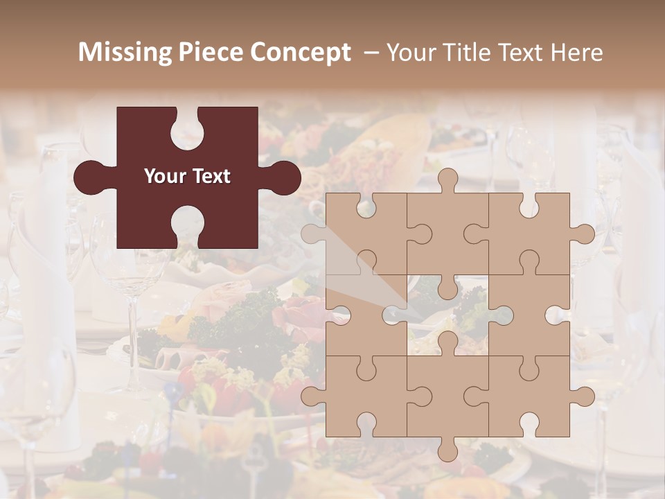 A Long Table With Many Plates Of Food On It PowerPoint Template