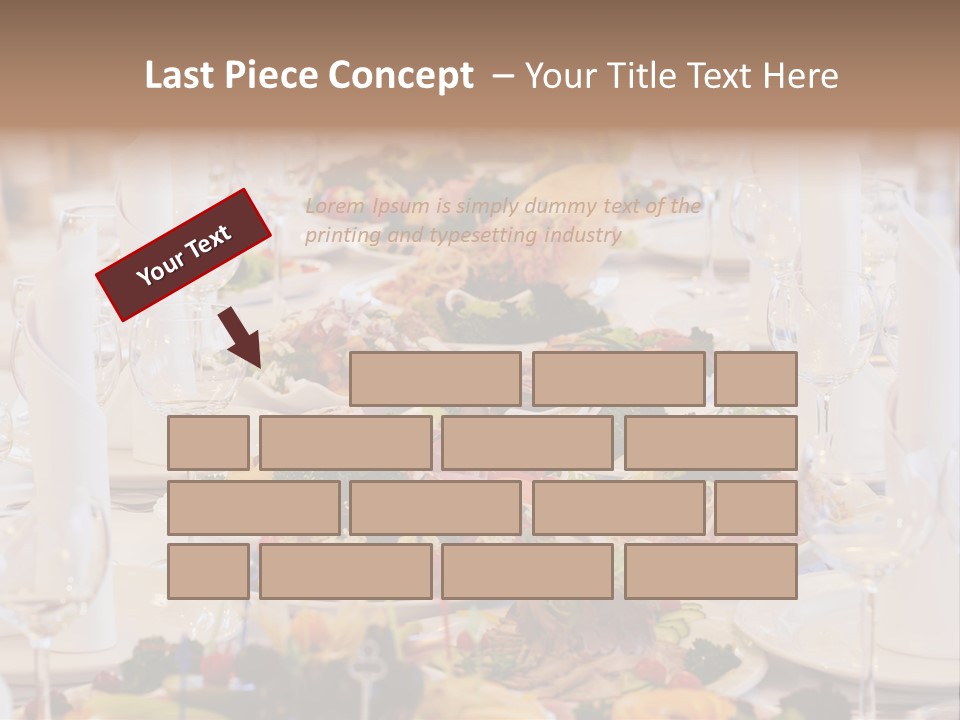 A Long Table With Many Plates Of Food On It PowerPoint Template