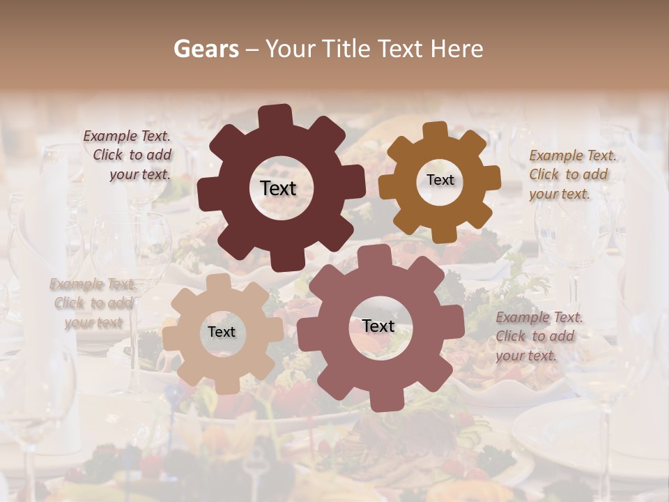 A Long Table With Many Plates Of Food On It PowerPoint Template