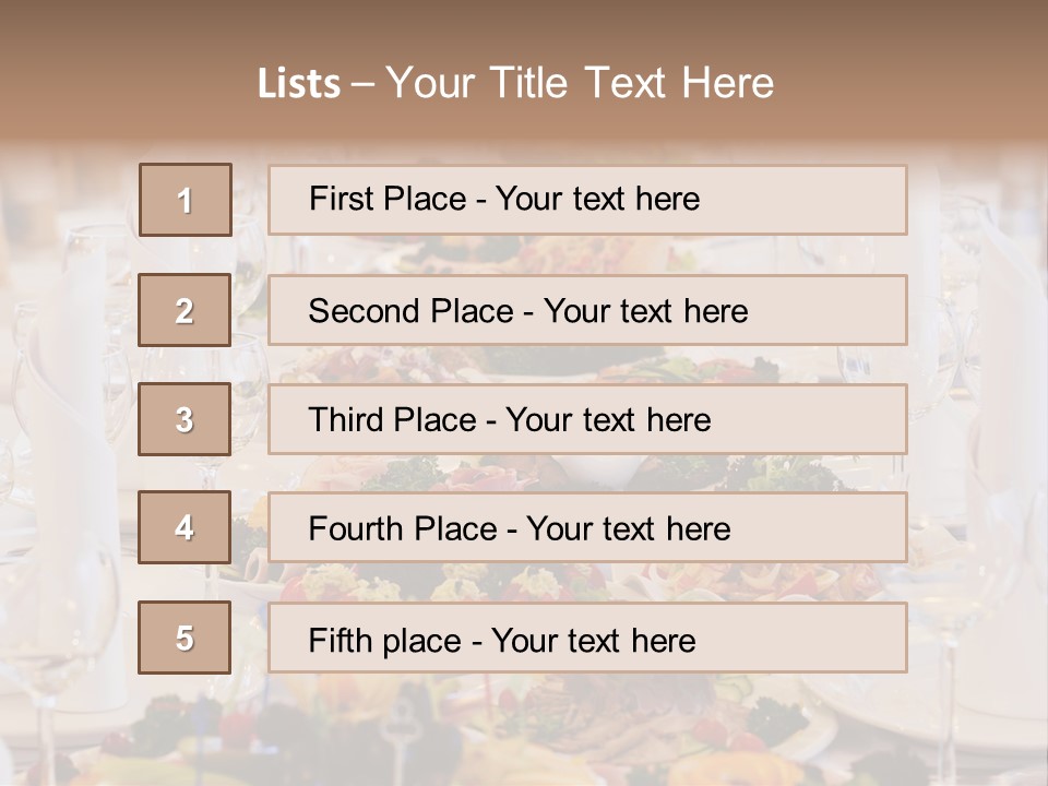 A Long Table With Many Plates Of Food On It PowerPoint Template