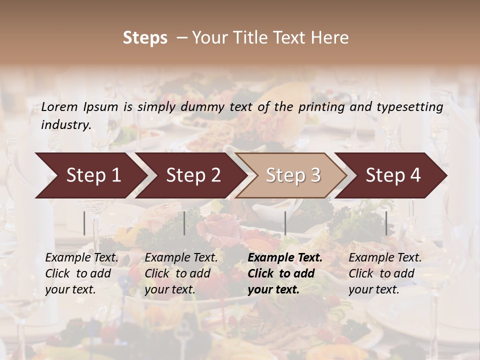 A Long Table With Many Plates Of Food On It PowerPoint Template