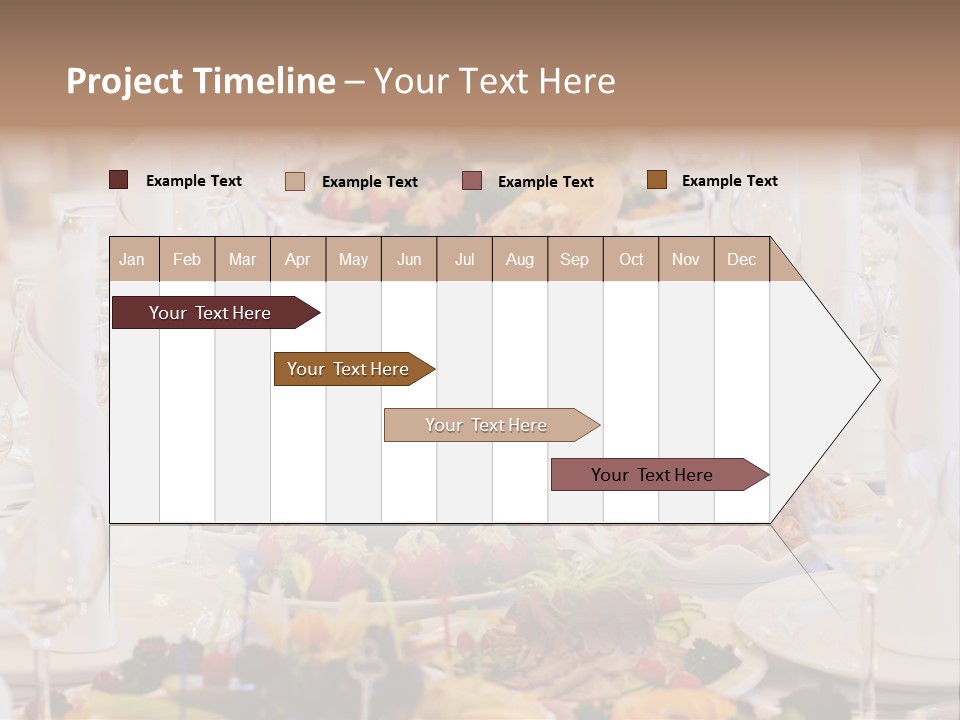 A Long Table With Many Plates Of Food On It PowerPoint Template