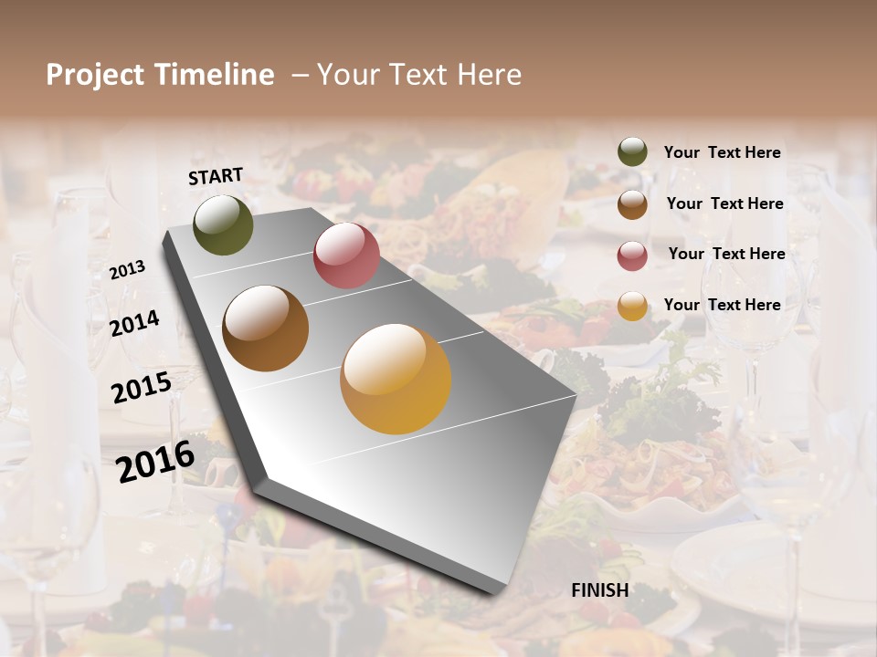 A Long Table With Many Plates Of Food On It PowerPoint Template