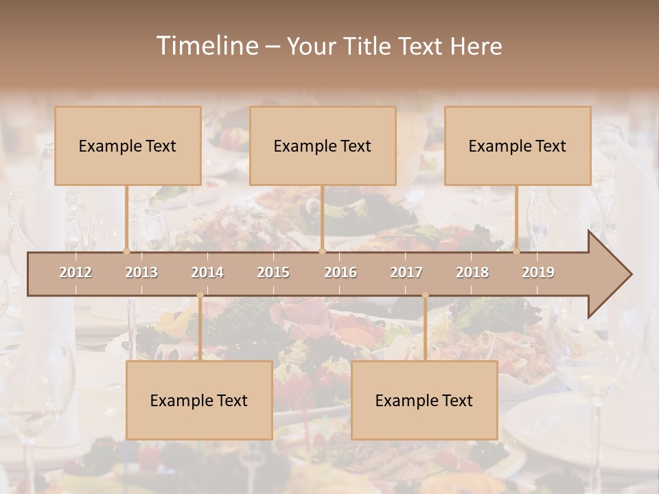 A Long Table With Many Plates Of Food On It PowerPoint Template