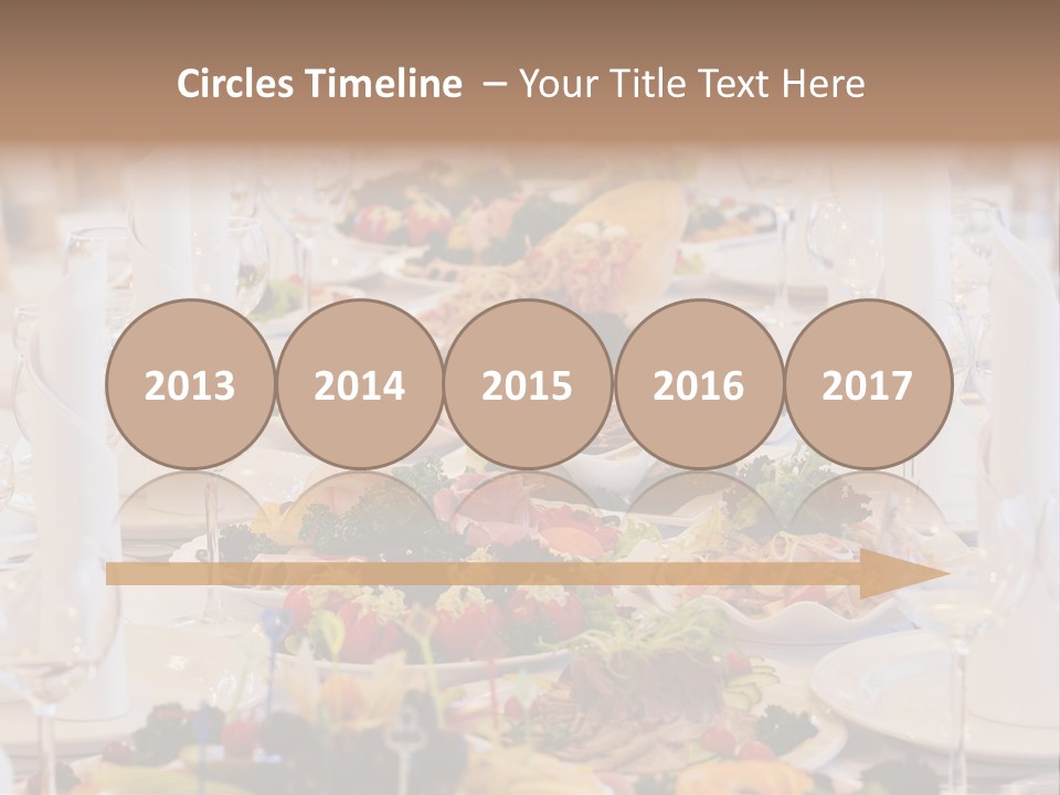 A Long Table With Many Plates Of Food On It PowerPoint Template