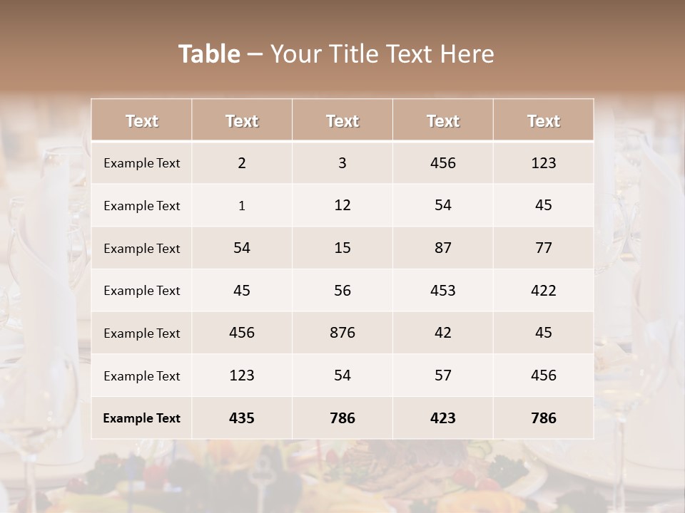A Long Table With Many Plates Of Food On It PowerPoint Template