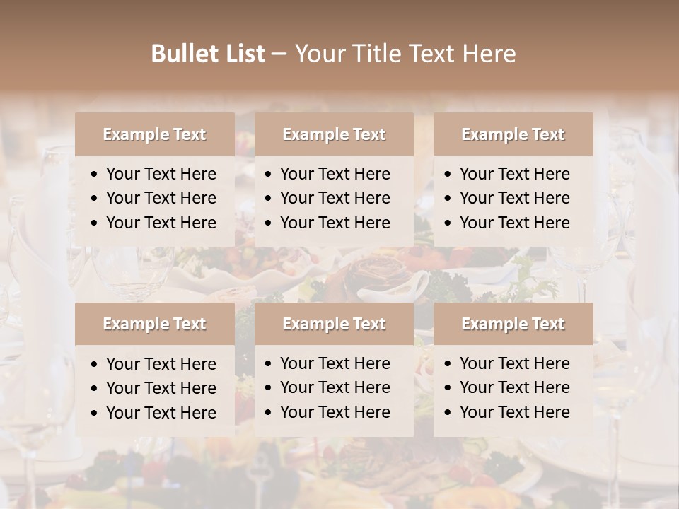 A Long Table With Many Plates Of Food On It PowerPoint Template