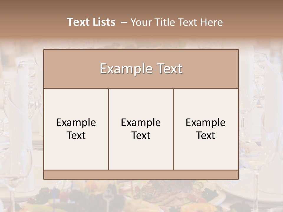 A Long Table With Many Plates Of Food On It PowerPoint Template