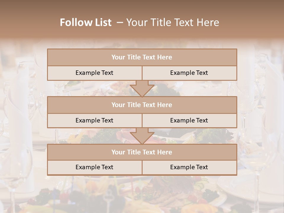 A Long Table With Many Plates Of Food On It PowerPoint Template