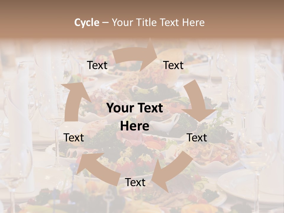 A Long Table With Many Plates Of Food On It PowerPoint Template
