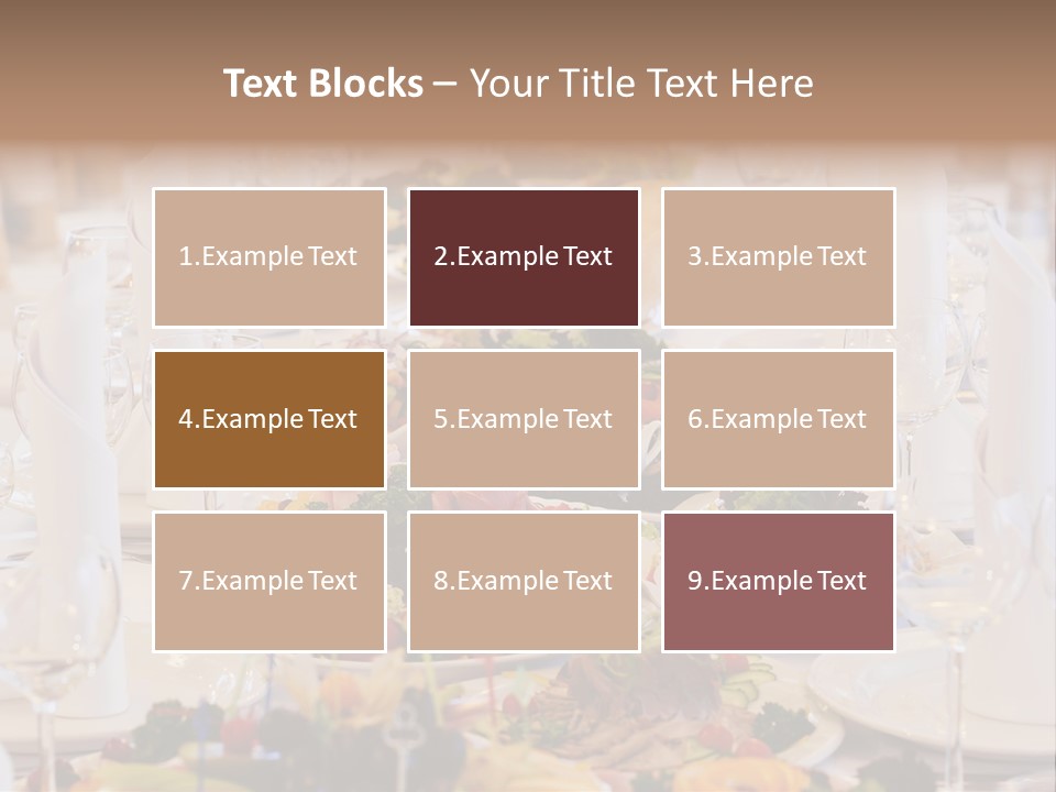 A Long Table With Many Plates Of Food On It PowerPoint Template