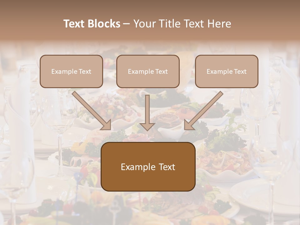 A Long Table With Many Plates Of Food On It PowerPoint Template