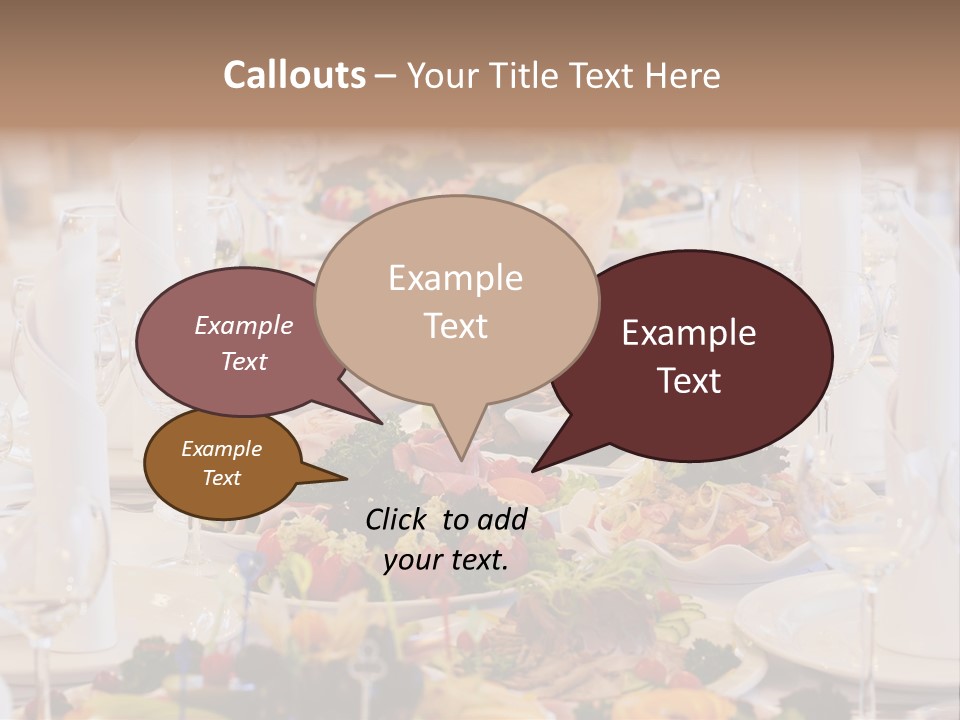 A Long Table With Many Plates Of Food On It PowerPoint Template