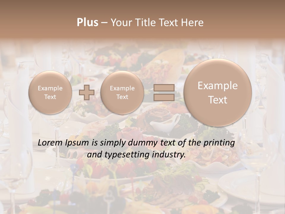 A Long Table With Many Plates Of Food On It PowerPoint Template