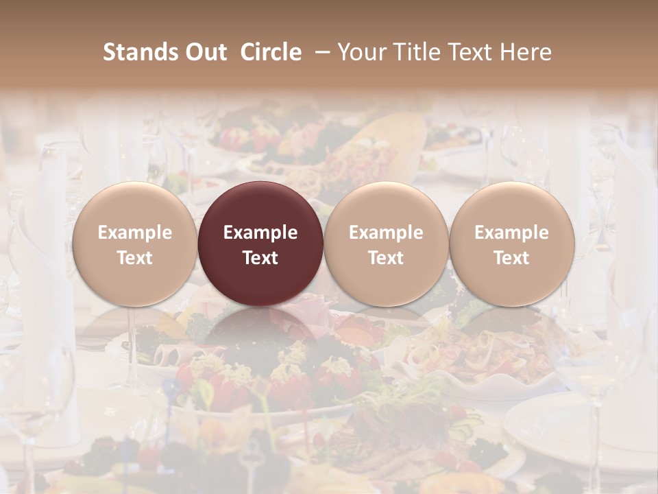 A Long Table With Many Plates Of Food On It PowerPoint Template