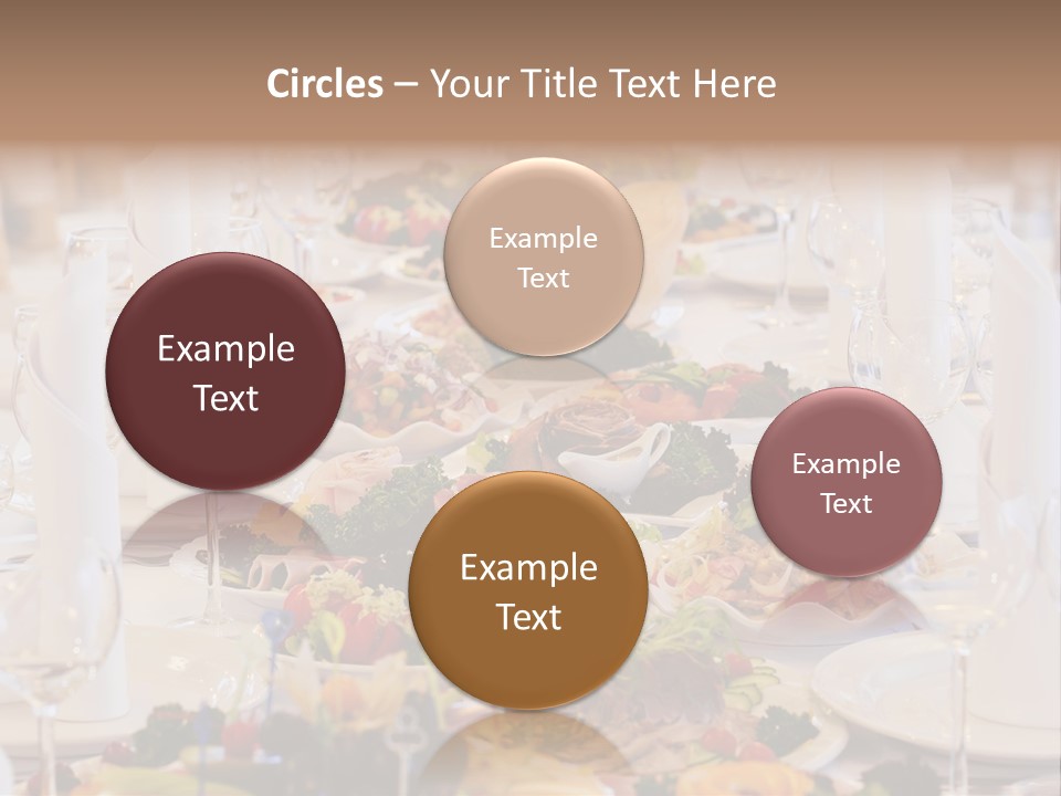 A Long Table With Many Plates Of Food On It PowerPoint Template