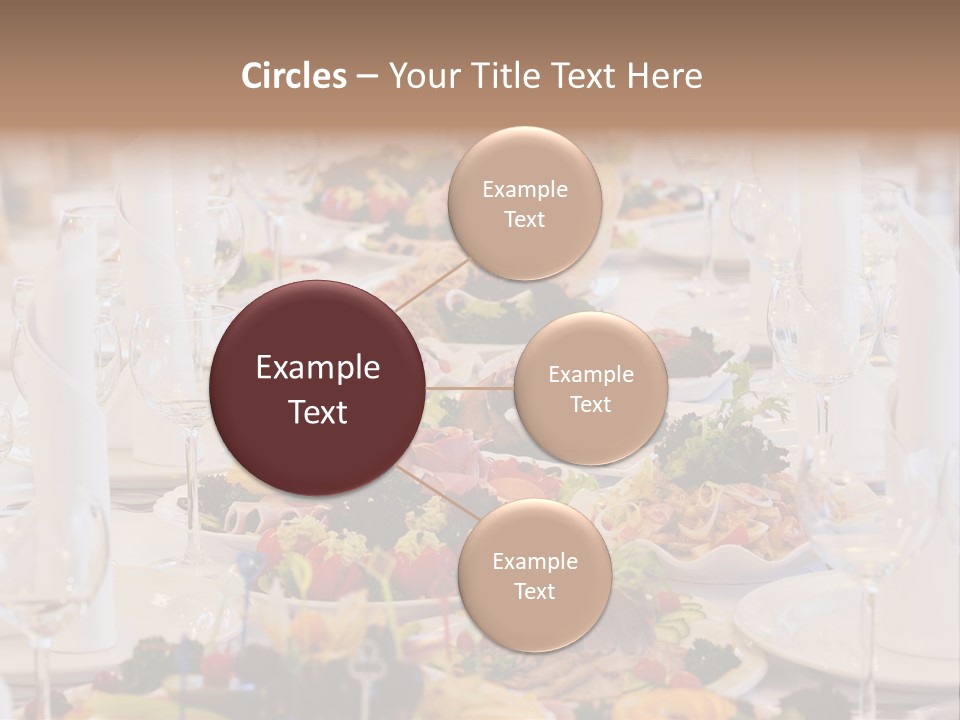 A Long Table With Many Plates Of Food On It PowerPoint Template