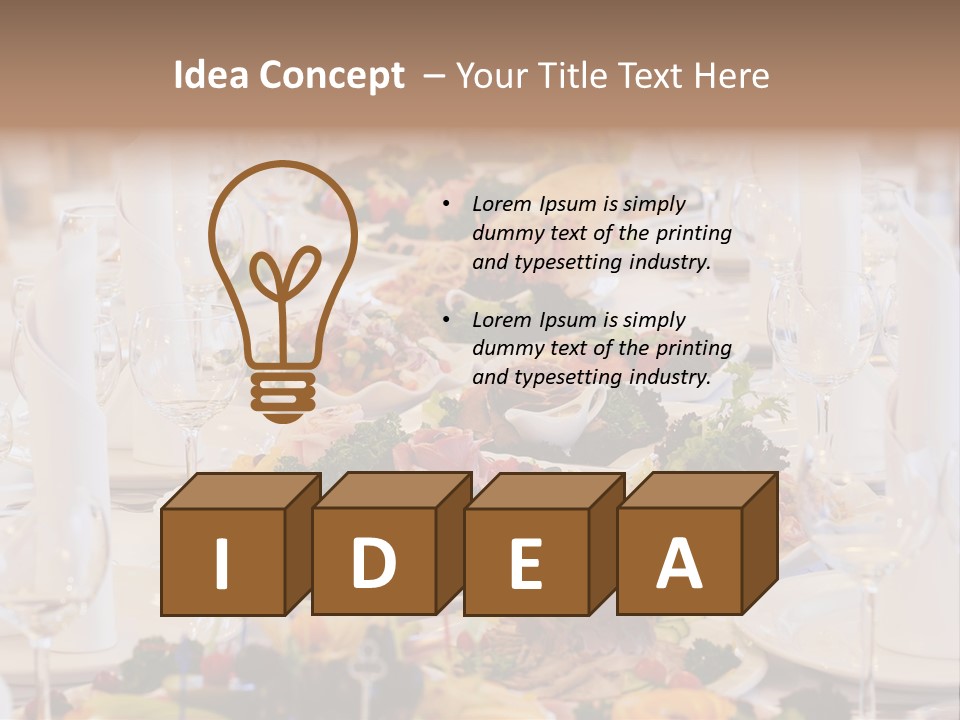 A Long Table With Many Plates Of Food On It PowerPoint Template