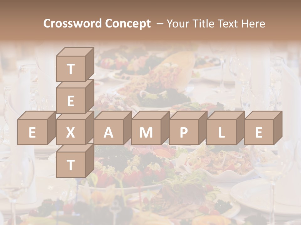A Long Table With Many Plates Of Food On It PowerPoint Template