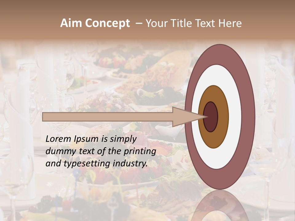 A Long Table With Many Plates Of Food On It PowerPoint Template