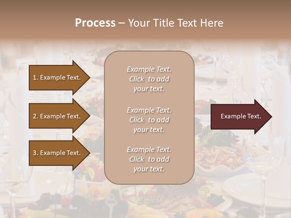 A Long Table With Many Plates Of Food On It PowerPoint Template
