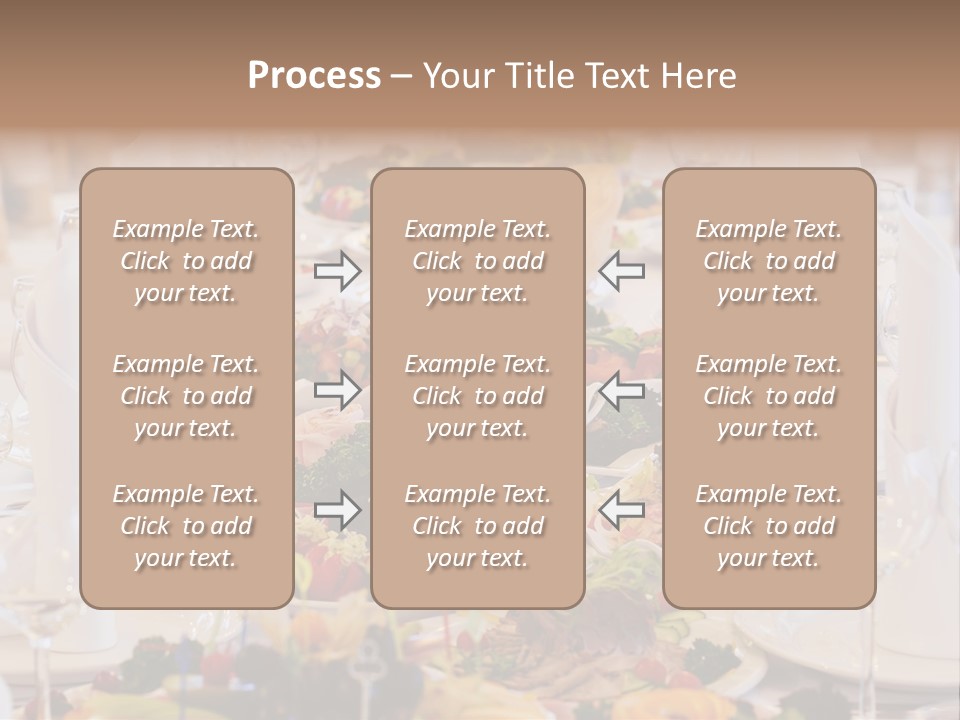 A Long Table With Many Plates Of Food On It PowerPoint Template