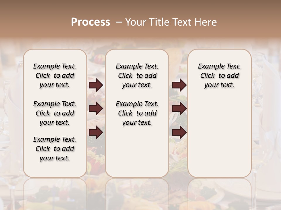 A Long Table With Many Plates Of Food On It PowerPoint Template