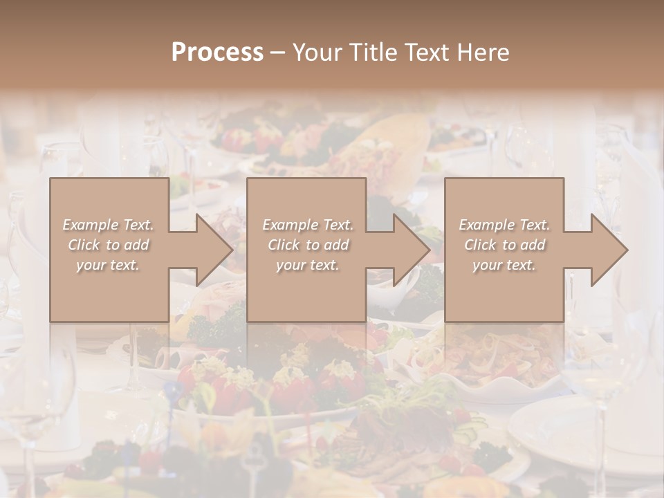 A Long Table With Many Plates Of Food On It PowerPoint Template