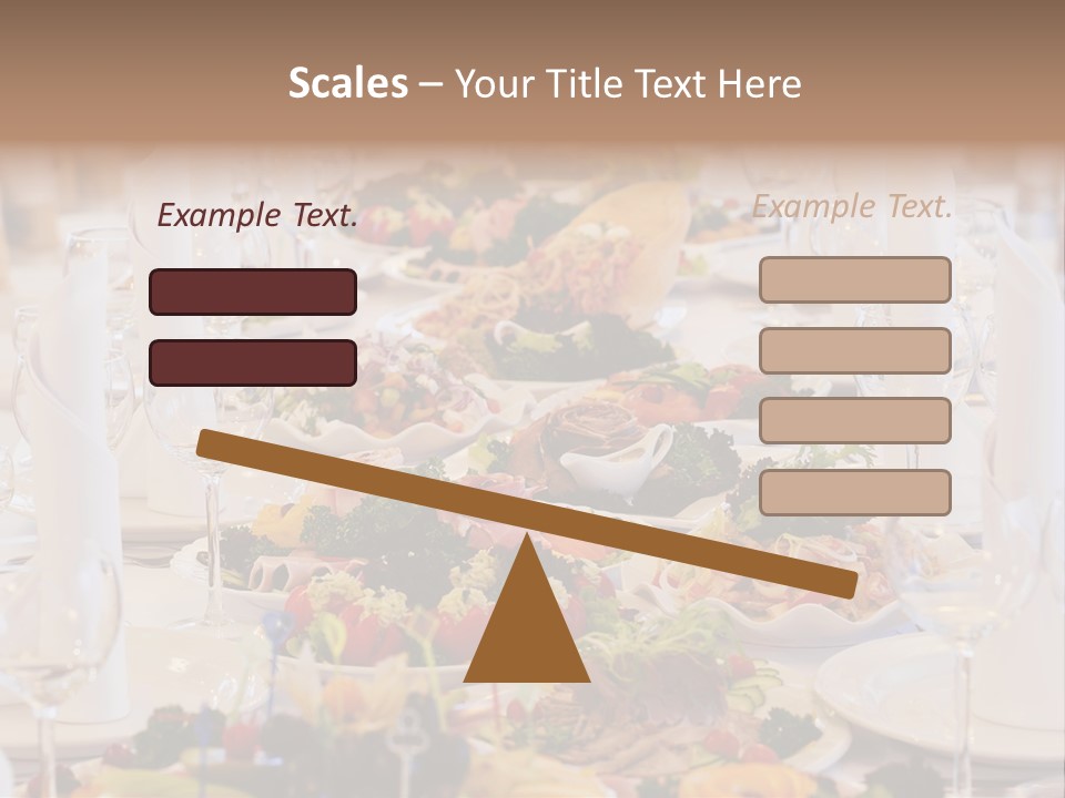 A Long Table With Many Plates Of Food On It PowerPoint Template