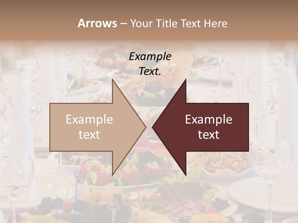 A Long Table With Many Plates Of Food On It PowerPoint Template