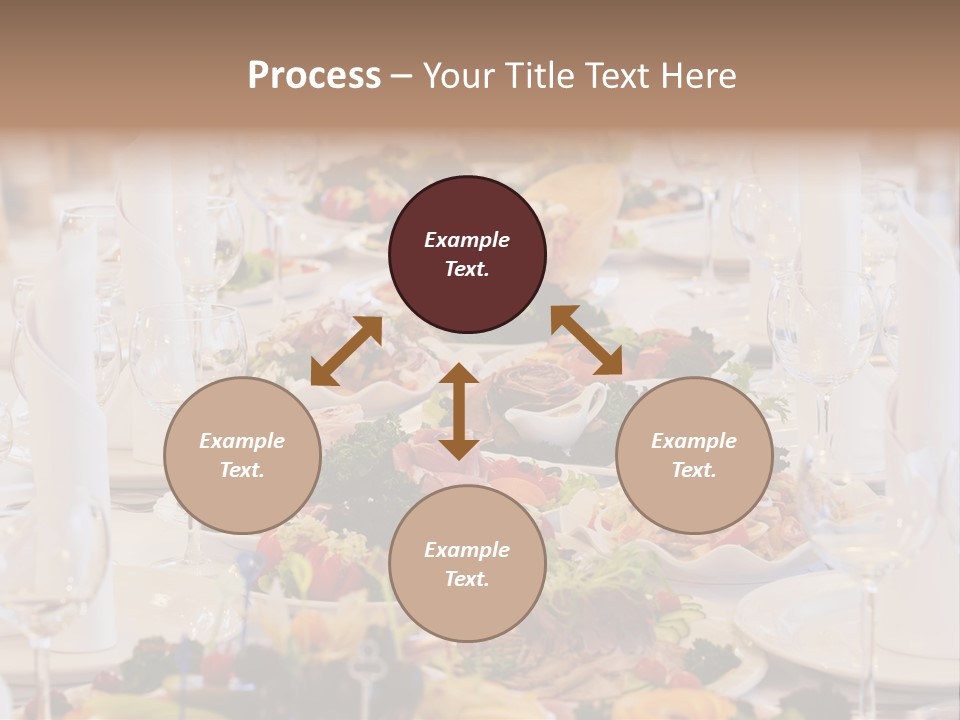 A Long Table With Many Plates Of Food On It PowerPoint Template
