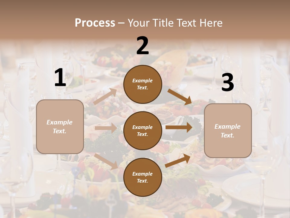 A Long Table With Many Plates Of Food On It PowerPoint Template