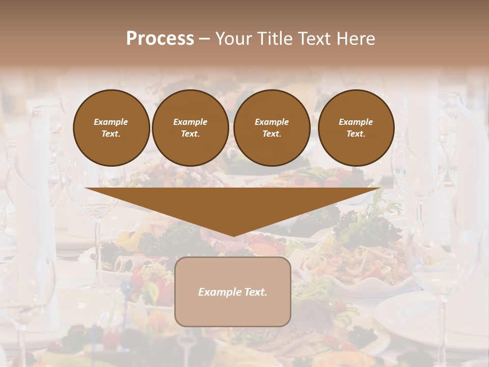 A Long Table With Many Plates Of Food On It PowerPoint Template